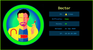 Read more about the article Doctor HackTheBox WalkThrough