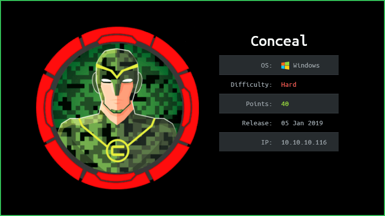 Read more about the article Conceal HackTheBox WalkThrough