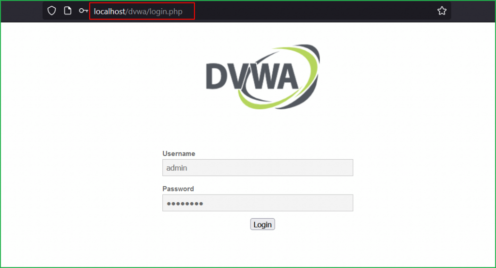DVWA login page